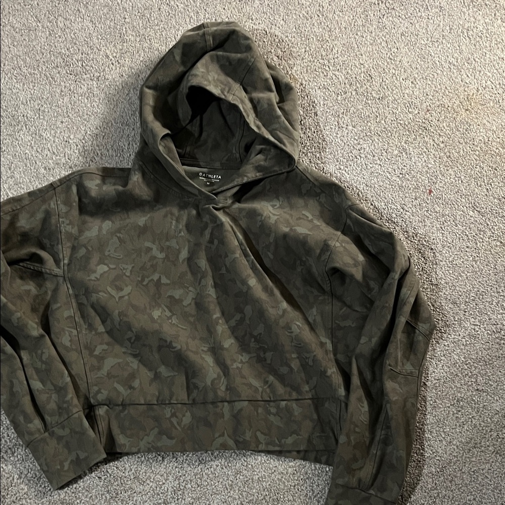 Athleta Olive Camouflage Hoodie